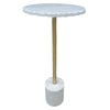 Sagebrook Home 18351 24" Marble Top Rough Edge Marble Base Accent Table