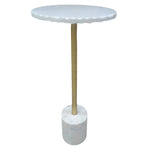 Sagebrook Home 18351 24" Marble Top Rough Edge Marble Base Accent Table