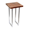 Sagebrook Home 18393 Metal, 20" Square Wood Top Accent Table, Silver