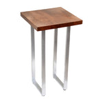 Sagebrook Home 18393 Metal, 20" Square Wood Top Accent Table, Silver