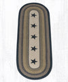 Earth Rugs OP-99 Black Stars Oval Patch 2`x6`