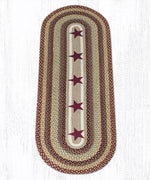 Earth Rugs OP-357 Burgundy Stars Oval Patch 2`x6`