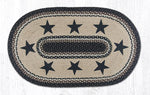 Earth Rugs OP-313 Black Stars Oval Patch 27``x45``