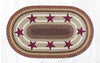 Earth Rugs OP-357 Burgundy Stars Oval Patch 27``x45``