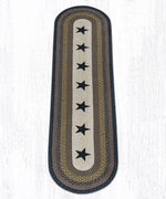 Earth Rugs OP-99 Black Stars Oval Patch 2`x8`