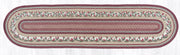 Earth Rugs Cranberries Oval Braided Jute Runner 2x8