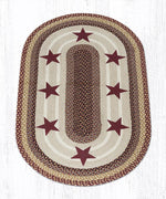 Earth Rugs OP-357 Burgundy Stars Oval Patch 3`x5`