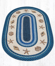 Earth Rugs Shells Oval Braided Jute Rug 3x5 Feet