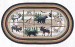 Earth Rugs OP-583 Lodge Animals Oval Patch 4`x6`