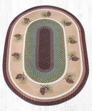 Rustic Cabin Area Rug – Pinecone Oval Braided Jute Rug 4'x6'