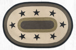 Earth Rugs OP-99 Black Stars Oval Patch 4`x6`