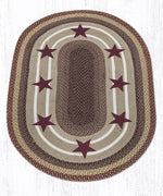 Earth Rugs OP-357 Burgundy Stars Oval Patch 4`x6`
