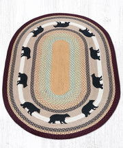 Earth Rugs OP-395 Cabin Bear Oval Patch 4`x6`