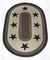 Earth Rugs OP-99 Black Stars Oval Patch 3`x5`