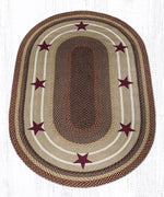 Earth Rugs OP-357 Burgundy Stars Oval Patch 5`x8`