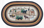 Earth Rugs OP-583 Lodge Animals Oval Patch 5`x8`
