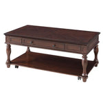 Benzara 20 Inch 1 Drawer Coffee Table with Bottom Shelf, Brown