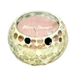 Sagebrook Home 80251-03 4" 10 Oz Spiced Pear Mosaic Candle, Champagne