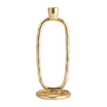 Sagebrook Home 18185-09 Metal, 11" Open Oval Taper Candleholder, Gold