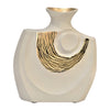 Sagebrook Home 18270-01 Metal, 11" Embossed Swirl Vase, Gold/Nude