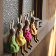 Kalalou CHB1607 Colorful Felt Rabbits Set of 4
