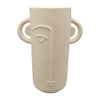 Sagebrook Home 18958 Ceramic, 10" Face Vase with Handles, Ivory