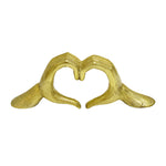 Sagebrook Home 18310 Metal, 13" Hand-Heart Sculpture, Gold