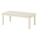 Benzara 48 Inch Rectangular Wooden Coffee Table, Antique White