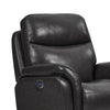 Benzara Leatherette Upholstered Glider Recliner with USB Port, Black
