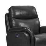 Benzara Leatherette Upholstered Glider Recliner with USB Port, Black