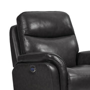 Benzara Leatherette Upholstered Glider Recliner with USB Port, Black