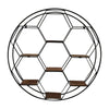 Sagebrook Home 18584 Metal/Wood, 28" Honeycomb Wall Shelf, Natural/Blac
