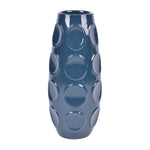 Sagebrook Home 18376-06 Stoneware, 17" Circle Embossed Vase, Navy
