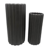 Sagebrook Home 17952-03 Ceramic, Set of 2 10/13?H Ribbed Vases, Black