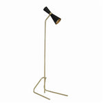Benzara Torch Design Metal Floor Lamp with Curved V Shaped Base, Black and Gold