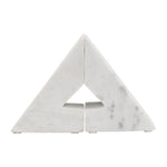 Sagebrook Home 17472 Marble, Set of 2 6" Right Triangle Bookends, White