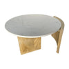 Sagebrook Home 18355-02 32" Marble Top Mango Coffee Table, White/Nat Kd
