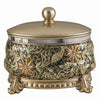 Benzara 9 Inches Engraved Polyresin Frame Lidded Jewelry Box, Gold