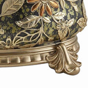 Benzara 9 Inches Engraved Polyresin Frame Lidded Jewelry Box, Gold