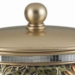 Benzara 9 Inches Engraved Polyresin Frame Lidded Jewelry Box, Gold