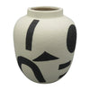 Sagebrook Home 18954 Ceramic, 6" Funky Bulbous Vase, Ivory/Black