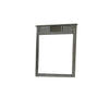 Benzara Wooden Frame Mirror with Shutter Design and Projected Top, Gray