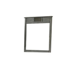 Benzara Wooden Frame Mirror with Shutter Design and Projected Top, Gray