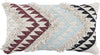 Benzara BM228895 Fabric Throw Pillow with Chevron Pattern and Shag Pile Accents, Multicolor