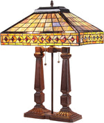 Chloe Lighting CH35878PM18-TL2 Sherwin Tiffany-Style 2 Light Mission Table Lamp 16" Shade
