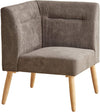 Benzara Fabric Upholstered Corner Sectional Sofa with Wooden Legs, Gray and Brown
