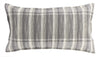 Benzara Rectangular Fabric Throw Pillow with Plaid Pattern, Gray