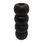 Sagebrook Home 18516-03 Wood, 7" Ribbed Votive Holder, Black