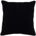 Benzara BM228908 Textured Fabric Throw Pillow with Piped Edges, Black and Beige