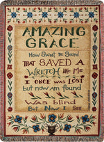 Manual Woodworker Amazing Grace, 50 x 60 Inches Religious Throw with Fringe